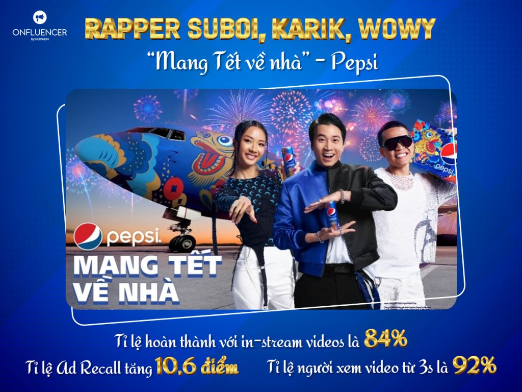 Chiến lược Marketing: Rapper Suboi, Wowy, Karik hợp tác cùng Pepsi trong chiến dịch “Mang Tết về nhà” 
